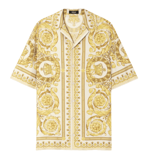 Versace Barocco Silk Shirt - Yellow Print