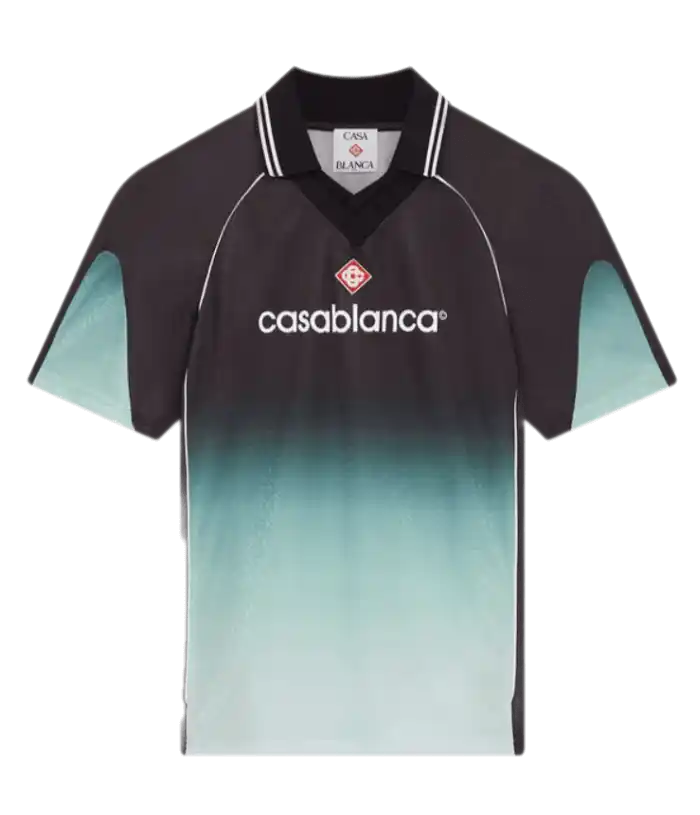 Casablanca Gradient Monogram Jacquard Short Sleeve Football Shirt - Multicolor