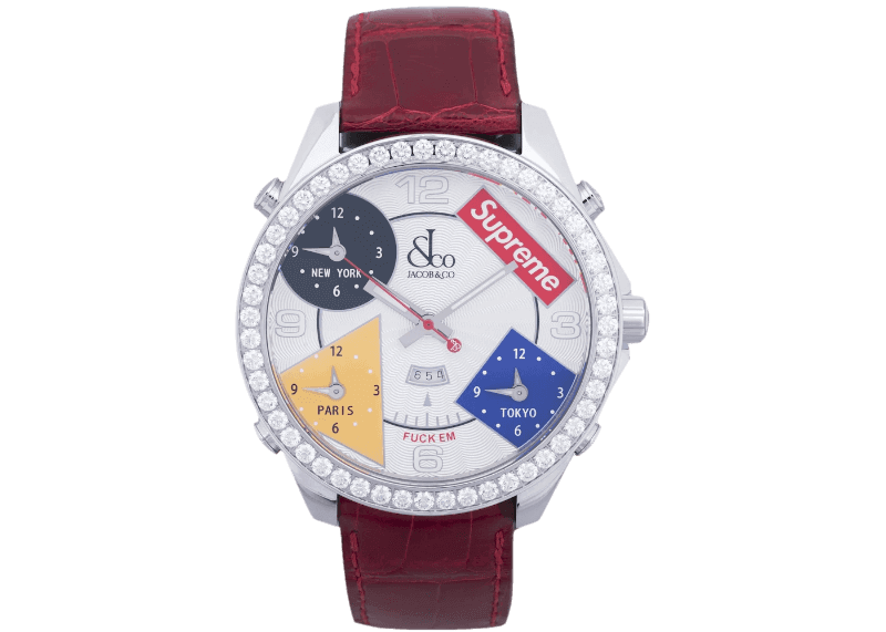 Jacob and Co x Supreme Time Zone 40mm