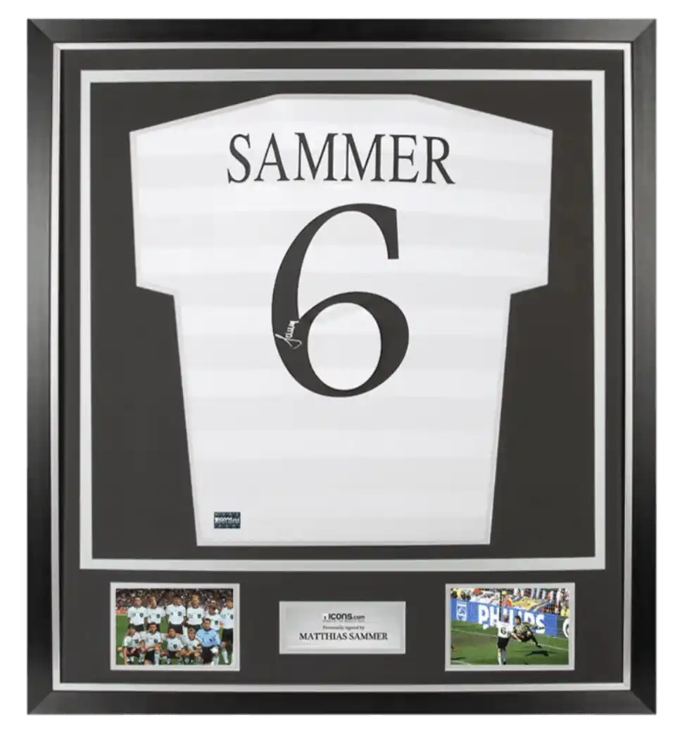 Matthias Sammer Back Signed Germany Retro Home Shirt In Classic Frame