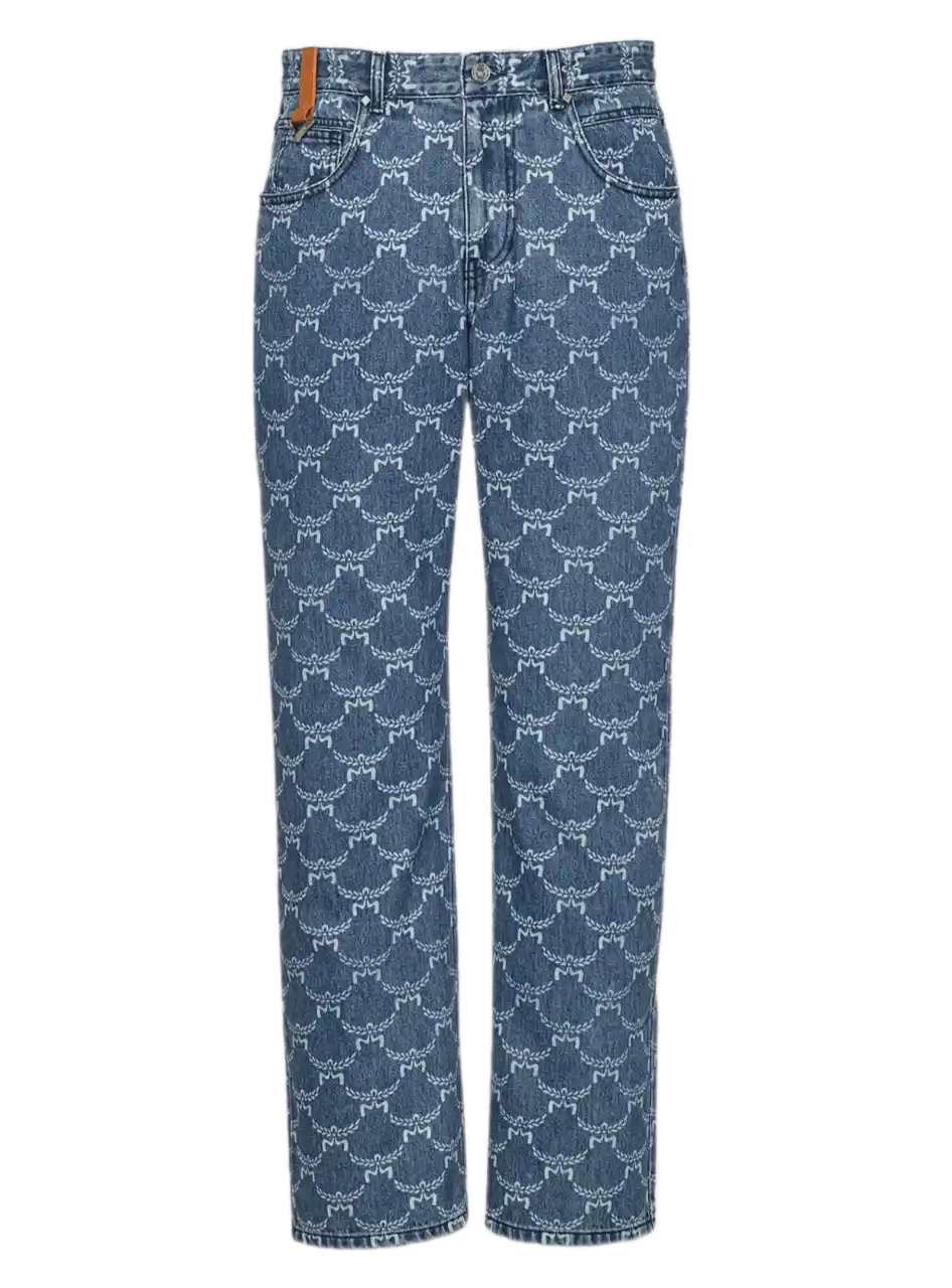 MCM Lauretos Monogram Denim Jeans - Purple