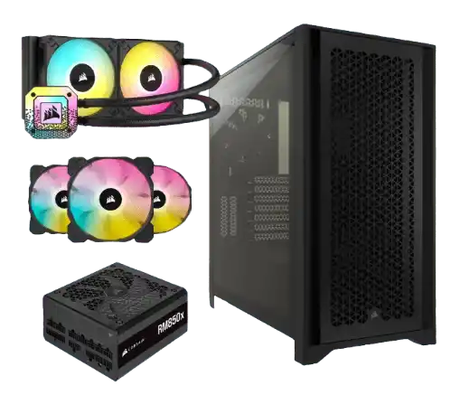 Corsair 4000D Airflow with Power Supply, AIO Cooler, and Fans Bundle Deal