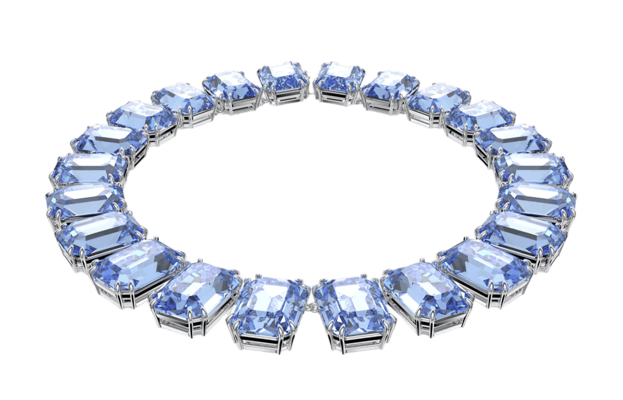 Swarovski Millenia Necklace - Blue, Rhodium Plated
