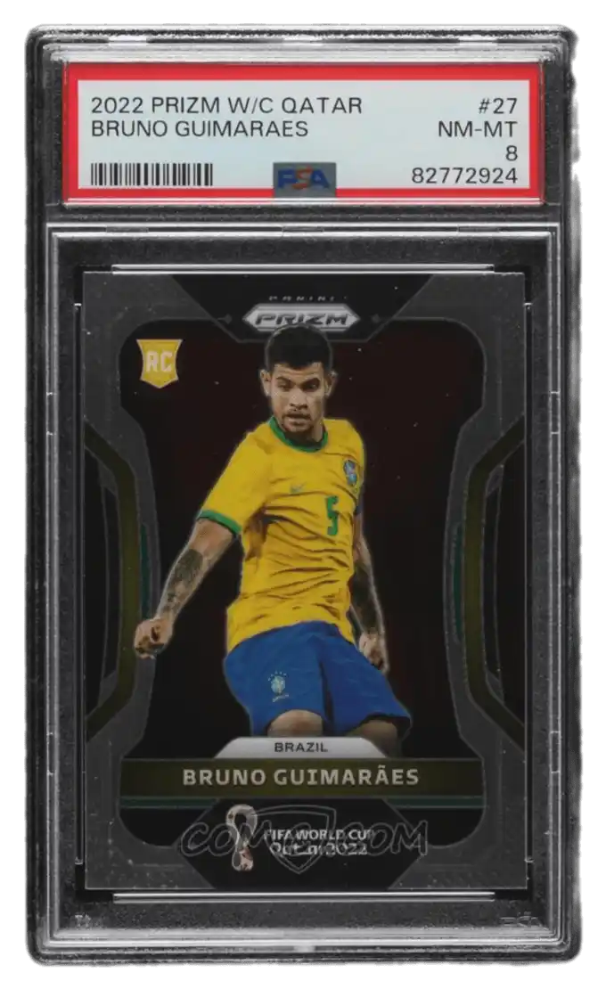 2022 Panini Prizm World Cup Qatar - #27 - Bruno Guimaraes PSA 8