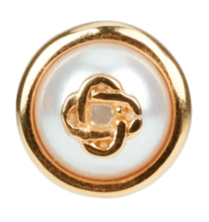 Casablanca Pearl Logo Stud Earrings - Gold