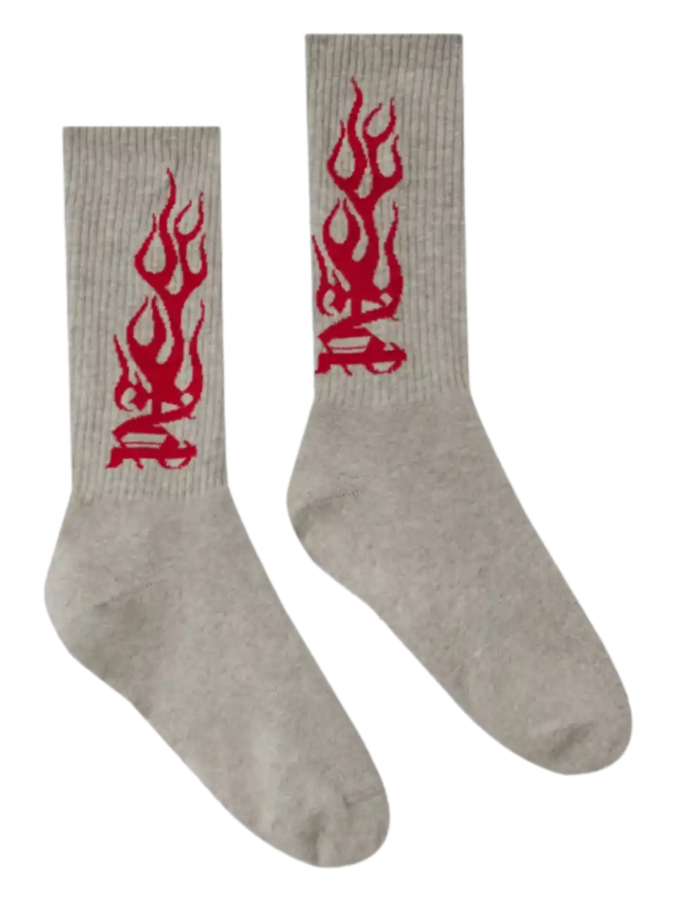Palm Angels Flames Jacquard Socks - Grey