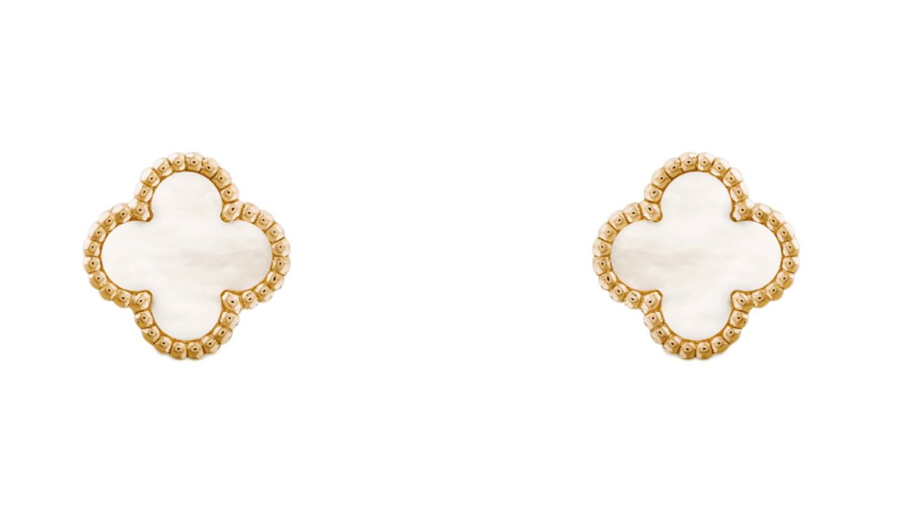 Van Cleef Sweet Alhambra Earstuds - Yellow Gold, Mother-of-Pearl