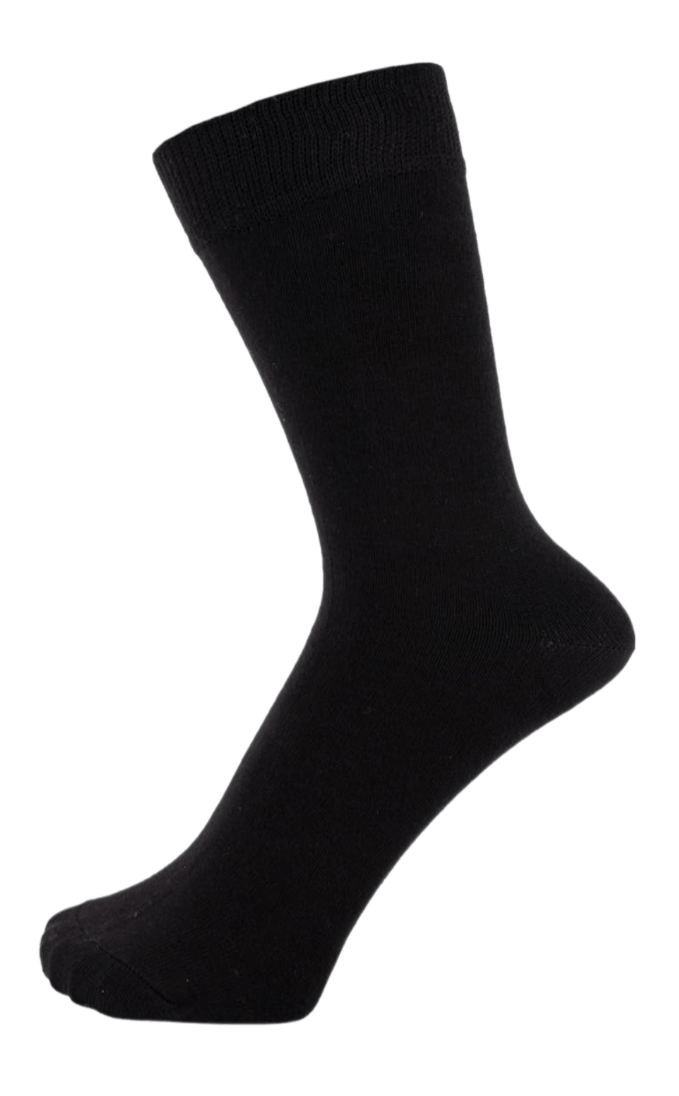 Unisex Cotton Dress Socks - Black