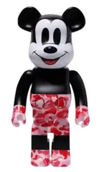 Bearbrick BAPE Mickey Mouse 1000% - Black/Red Camo