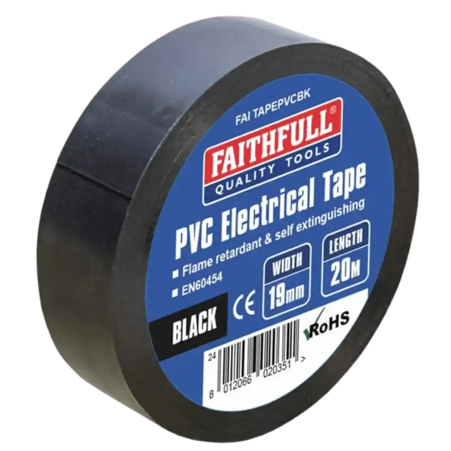 Faithfull Black PVC Electrical Tape