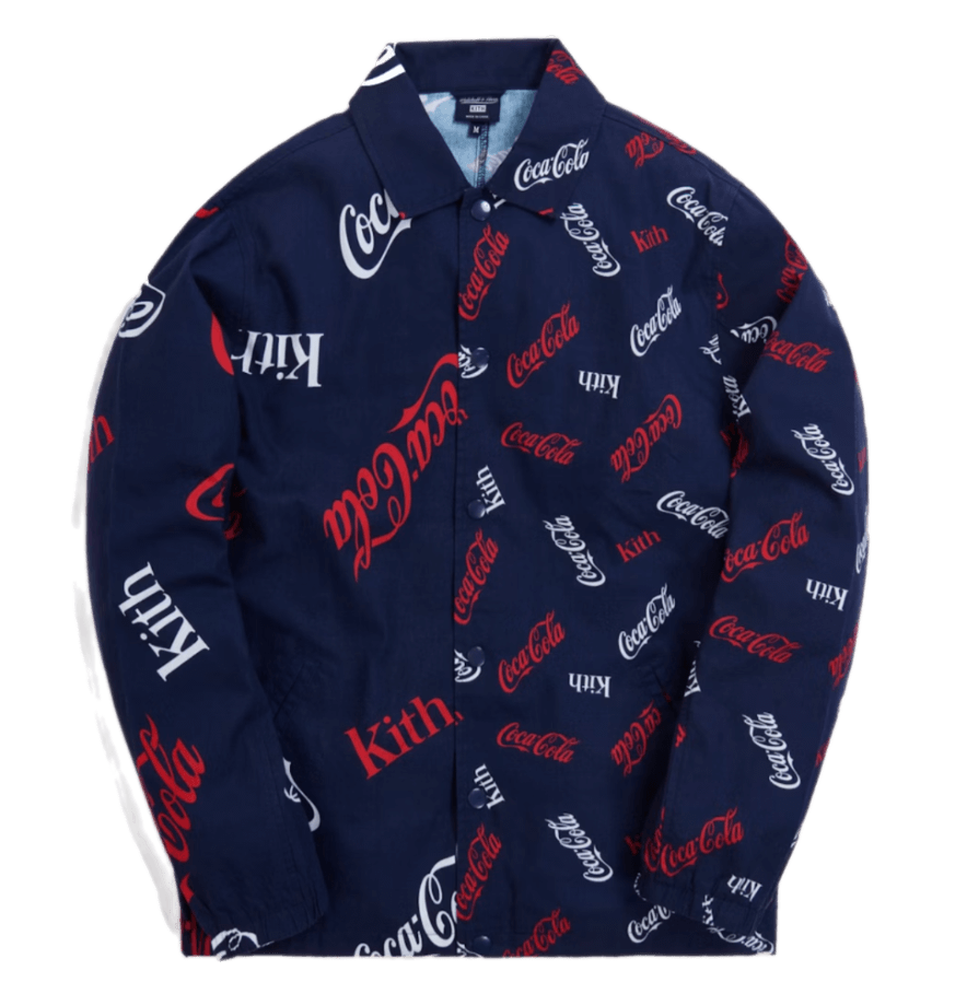 Kith x Coca-Cola x Mitchell and Ness Coke Coaches Jacket - Navy