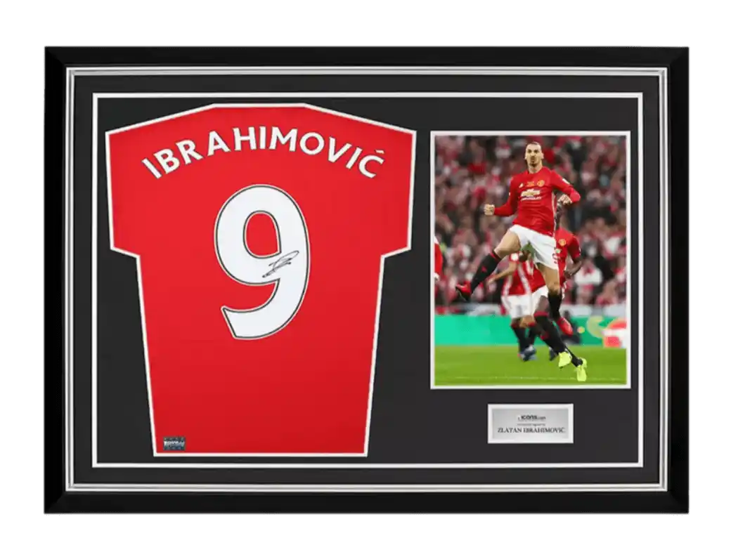 Zlatan Ibrahimovic Back Signed Manchester United 2022-23 Home Shirt with Fan Style Number In Hero Frame