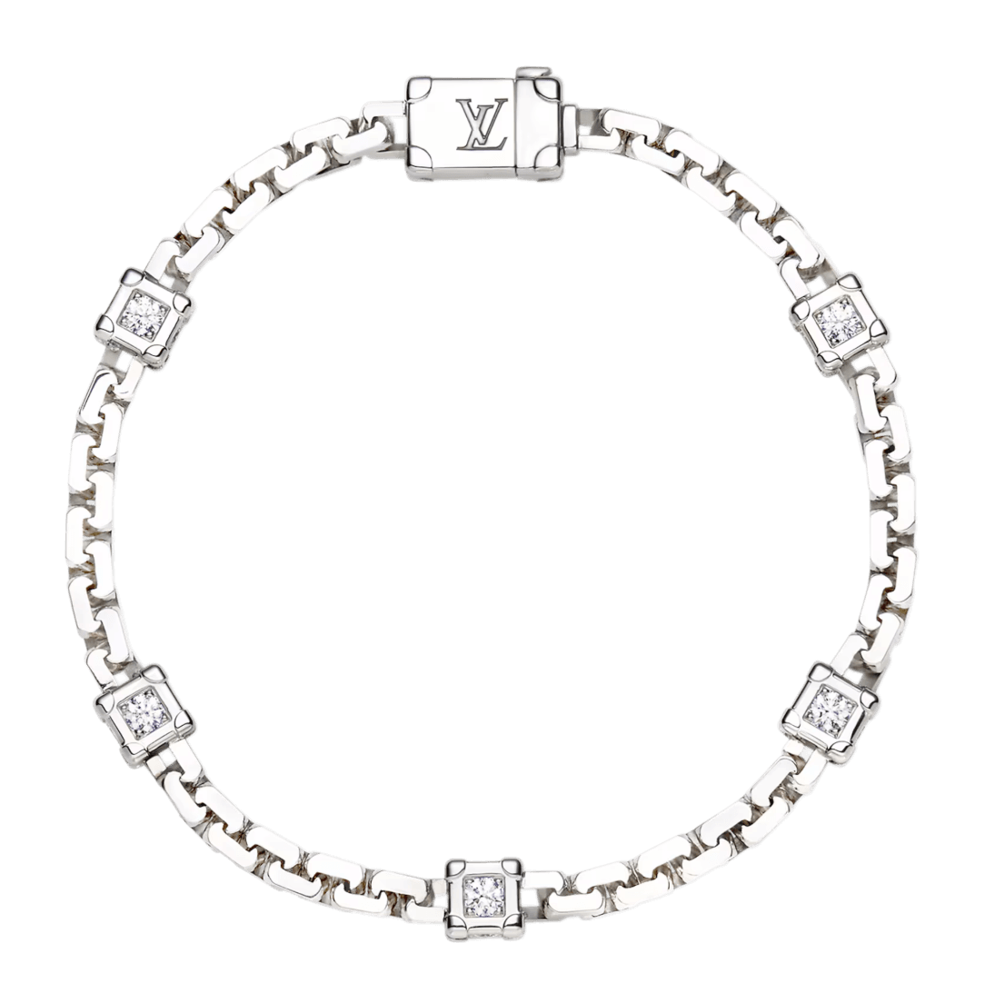 Les Gastons Vuitton Trunk Bracelet, White Gold and Diamonds