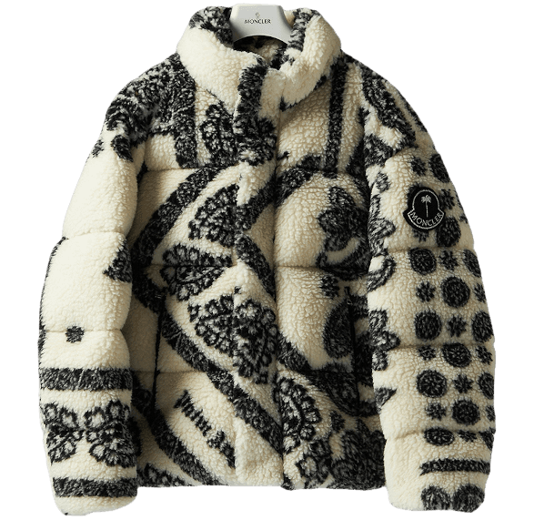 Moncler x Palm Angels Baden Paisley Fleece Jacket Men's - White Black