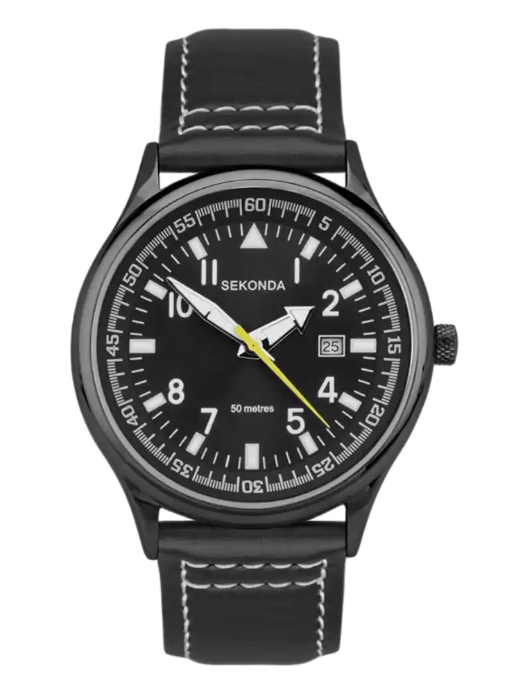 Sekonda Pilot Style Black Dial - 42mm, Quartz
