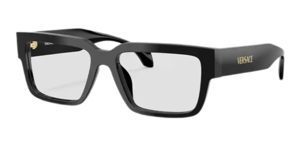 Versace Signature Rectangular Glasses - Black