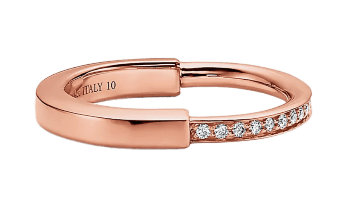 Tiffany Lock Ring - Rose Gold with Diamonds