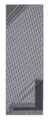 Dior Oblique Scarf - Gray and White