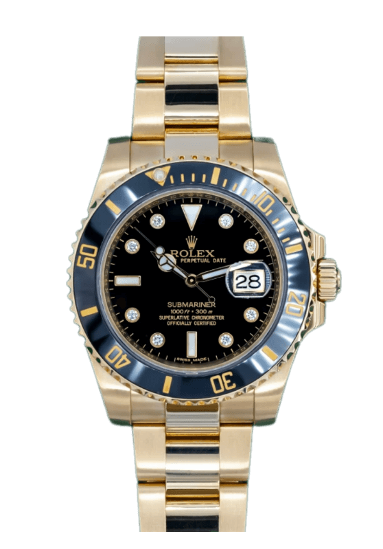 Rolex Submariner Black Diamond Dial - 40mm, Yellow Gold (2016)