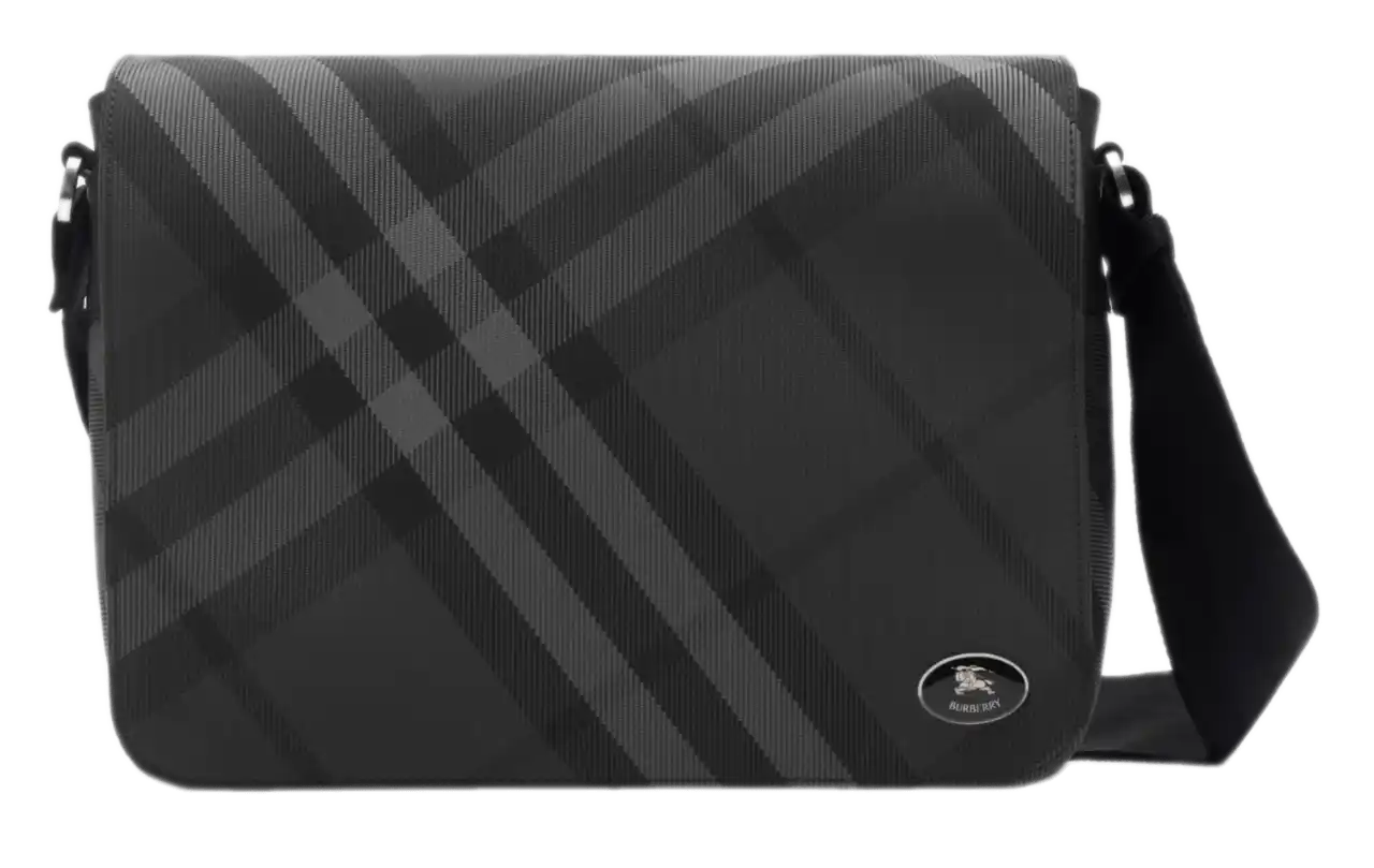 Burberry Grid Messenger Bag - Charcoal