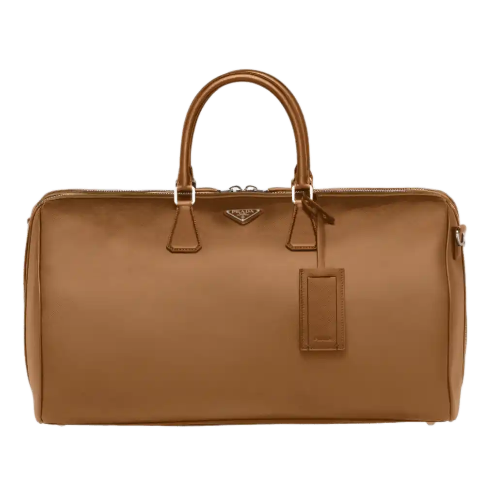 Prada Saffiano Leather Travel Bag - Cinnamon