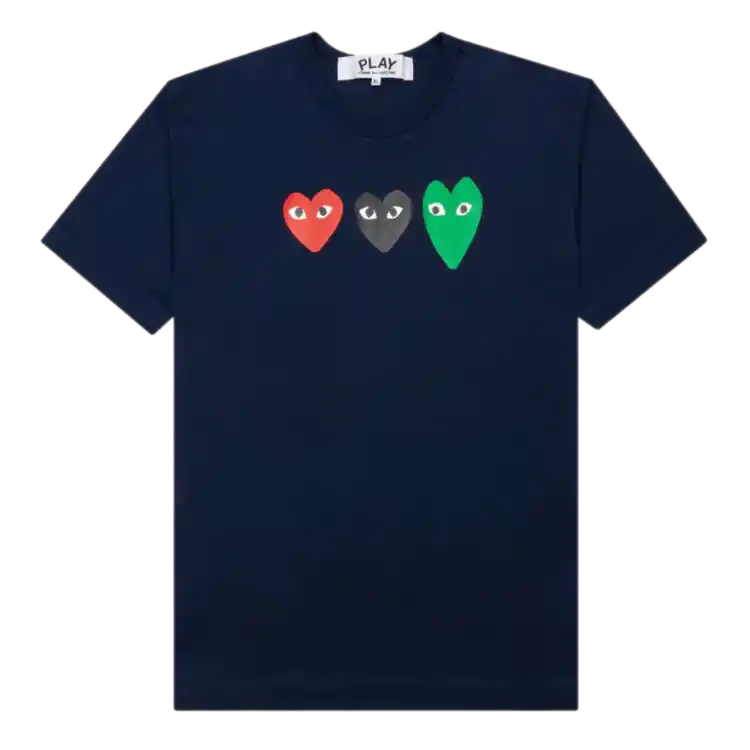 Comme des Garcons PLAY Play Multi Heart T-shirt - Navy