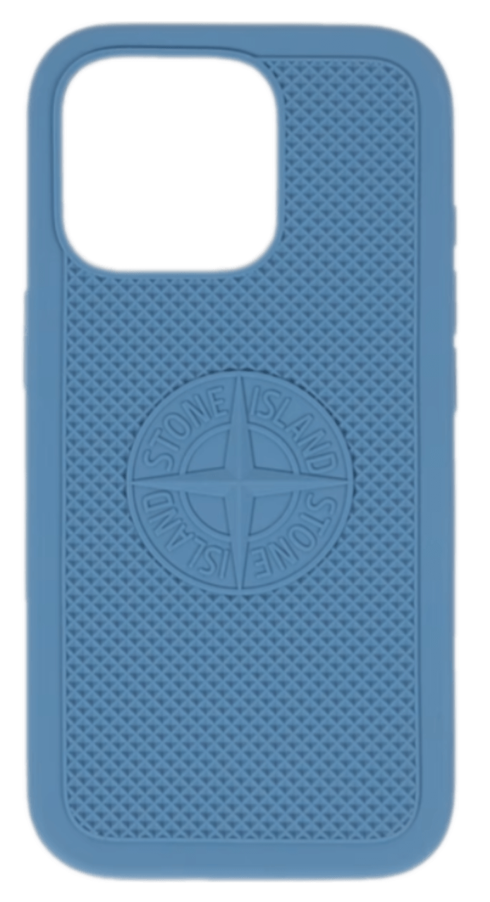 Stone Island Rubberised Silicone Case for iPhone 16 Pro - Steel Blue