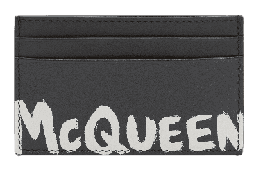 McQueen Graffiti Card Holder - Black/white