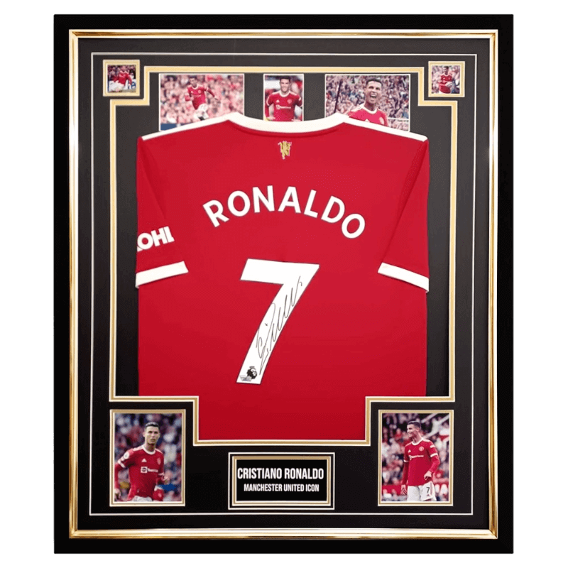 Signed Cristiano Ronaldo Shirt Framed - Manchester United Home Jersey