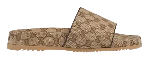 Gucci Men's GG Canvas Slide Sandal - Beige/Ebony