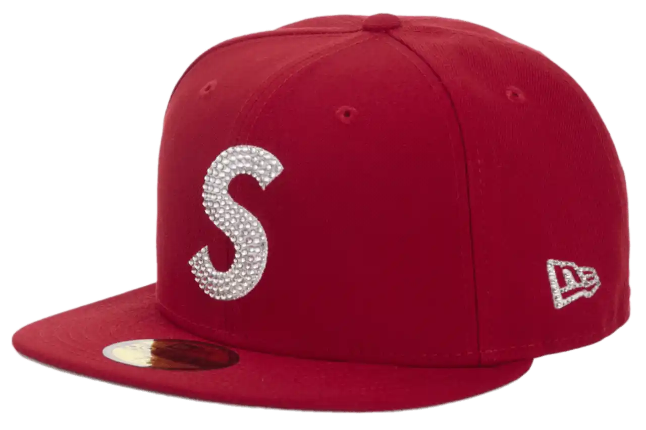 Supreme Swarovski S Logo New Era 59Fifty Fitted Hat - Red