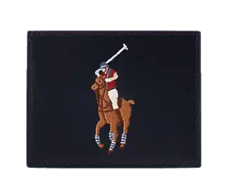 Polo Ralph Lauren Big Pony Leather Card Case - Navy/Multi Pony