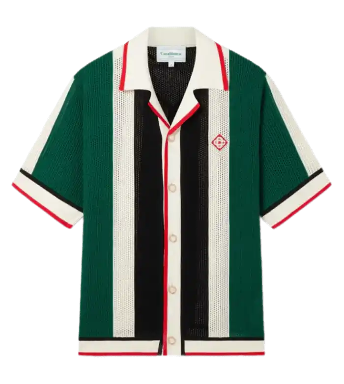 Casablanca Striped Mesh Shirt - Green