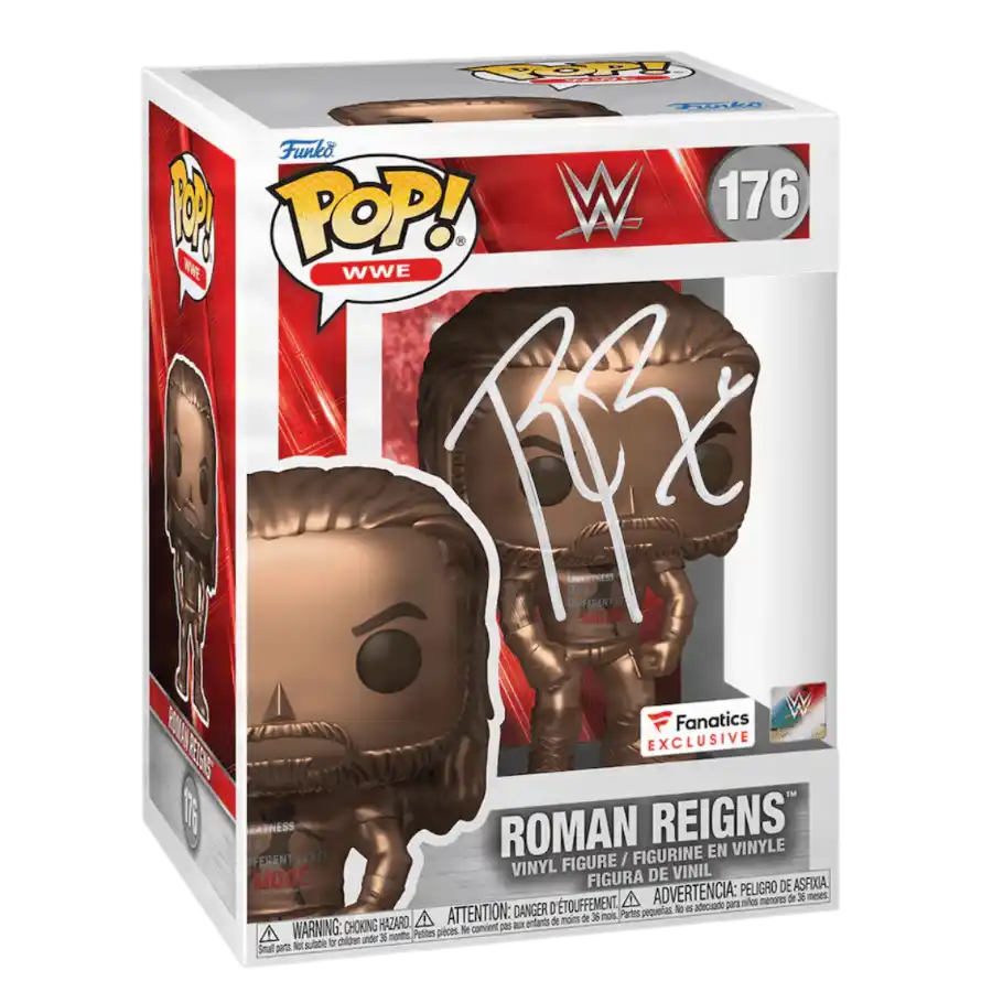 Roman Reigns Autographed Fanatics Exclusive Funko Pop! Figurine 176