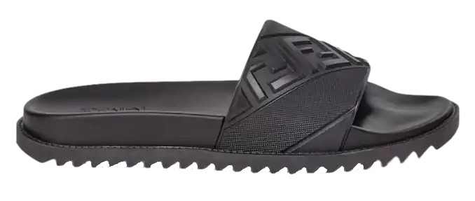 Fendi Black Rubber Slides