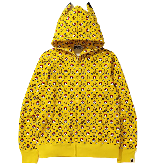 BAPE x Pokemon Full Zip Hoodie - Yellow