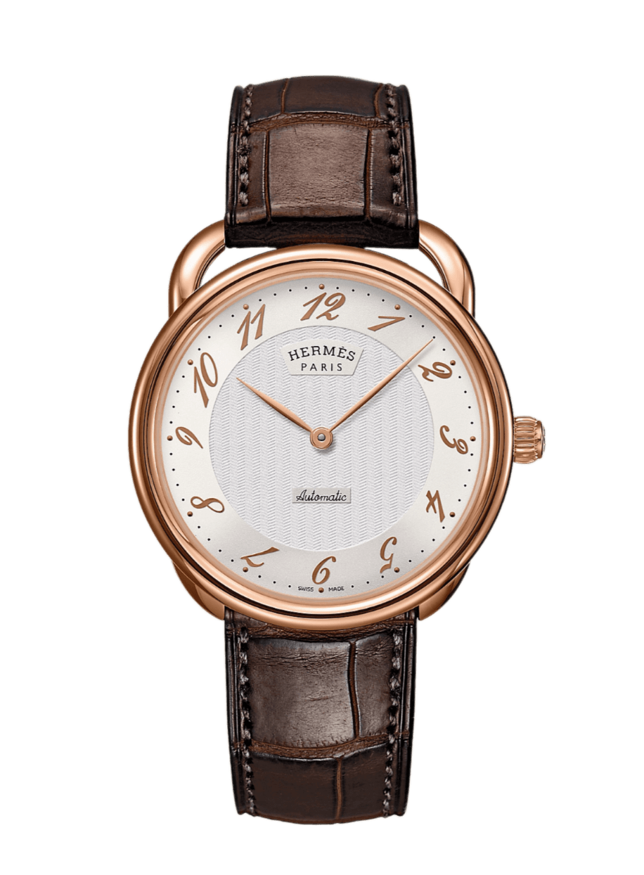 Hermès Arceau Watch Opaline Silver Dial - 40mm, Rose Gold