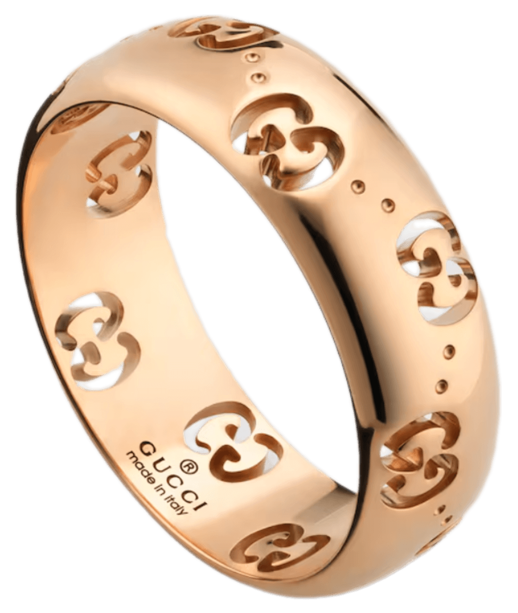 Gucci Icon 18k GG Thin Ring - Rose Gold