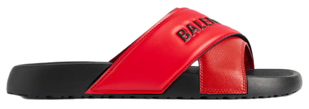 Balenciaga Sporty Pool Slide - Black/Red