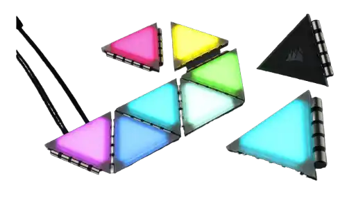 Corsair iCue Lc100 Case Accent Lighting Panels - Mini Triangle - 9x Tile Expansion Kit