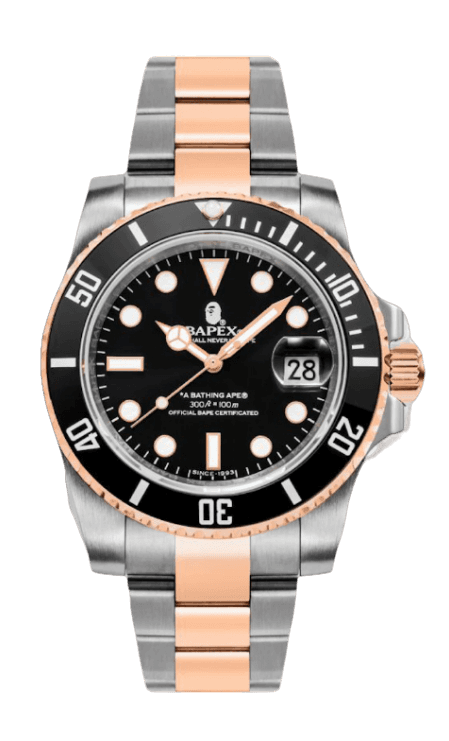BAPE A Bathing Ape Type 1 Bapex Watch - Silver Rose/Black/Black