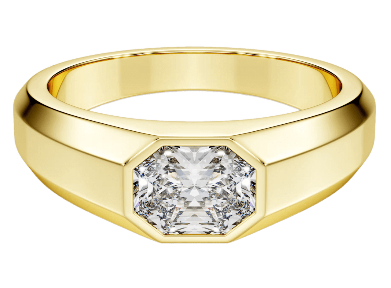Swarovski Octagon Band Ring - 1 ct Lab-grown Diamonds, 14k Yellow Gold