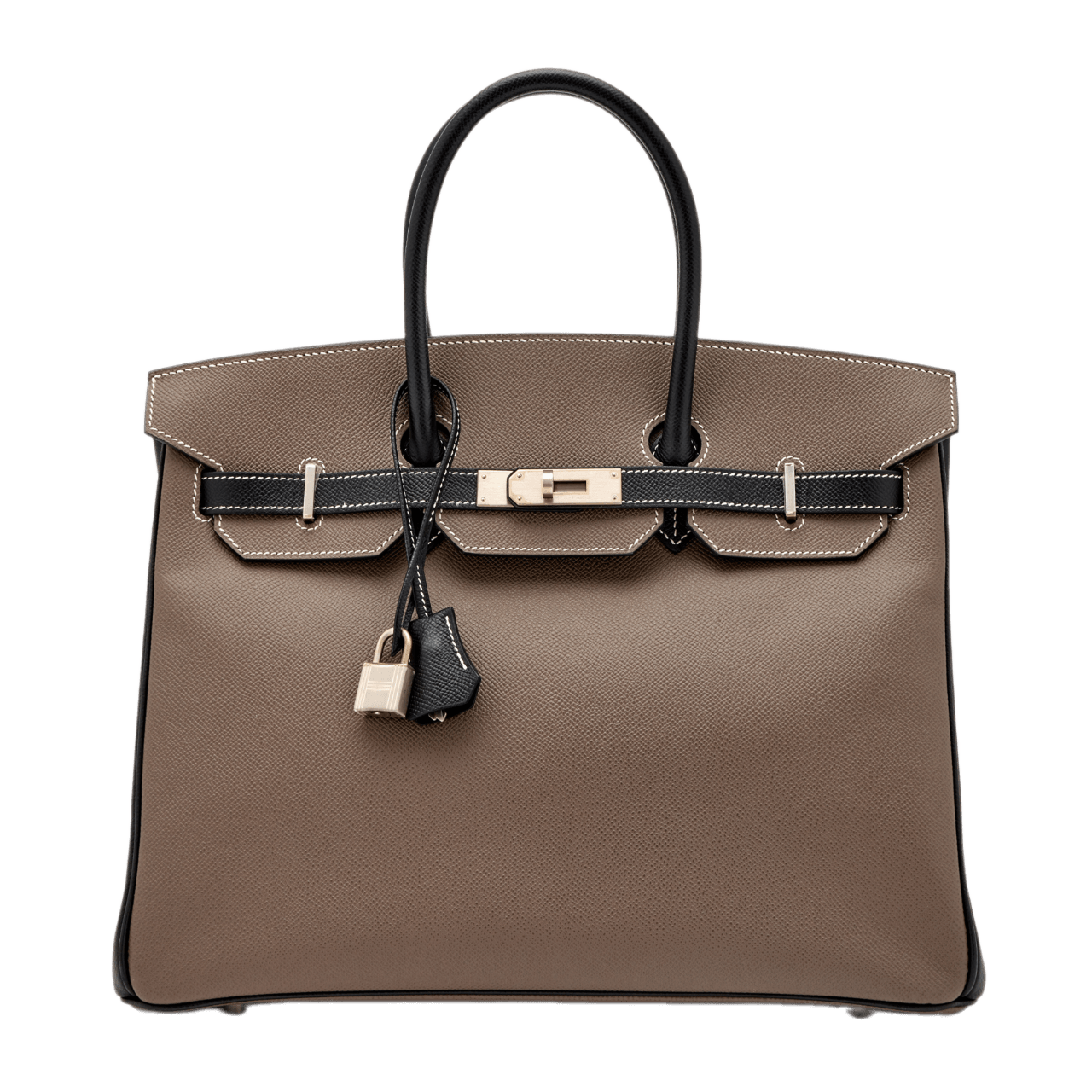 Hermès Bi-Color Etain and Black Epsom HSS Birkin 35 Brushed Palladium Hardware 2018