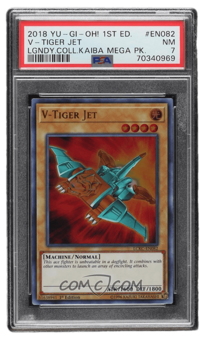 2018 Yu-Gi-Oh! - Legendary Collection Kaiba- 1st Edition #LCKC-EN082 - Ultra Rare - V-Tiger Jet PSA 7 NM