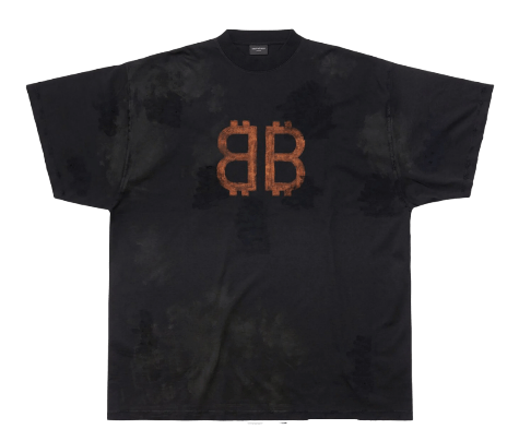 Balenciaga Crypto Oversized T-shirt - Black Faded