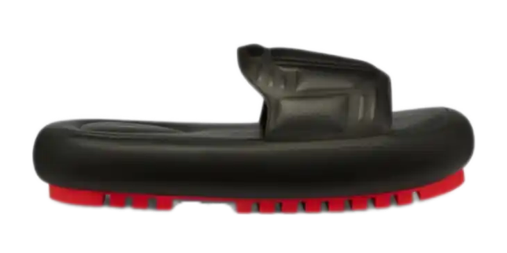 Ferrari Slider Sandals In Rubberised Leather - Black
