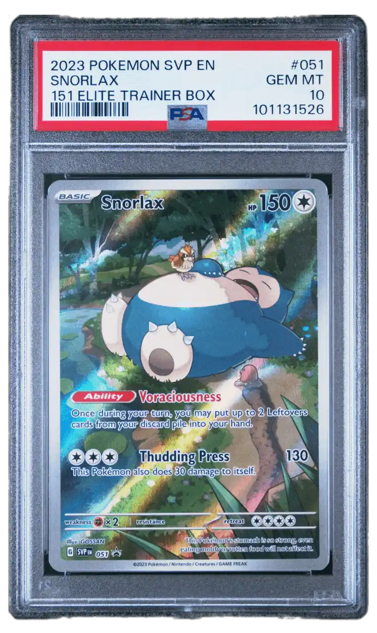 2023 Pokemon Svp En-sv Black Star Promo 051 Snorlax 151 Pokemon Center Elite Trainer Box PSA 10