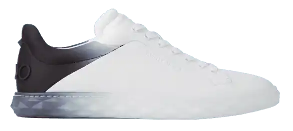 Jimmy Choo Diamond Light/M II - White and Black Leather Mix Low Top
