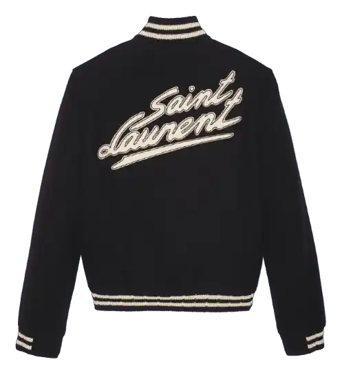 YSL Saint Laurent Teddy Jacket In Wool - Black
