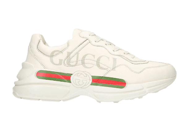 Men's Rhyton Gucci Logo Leather Sneaker